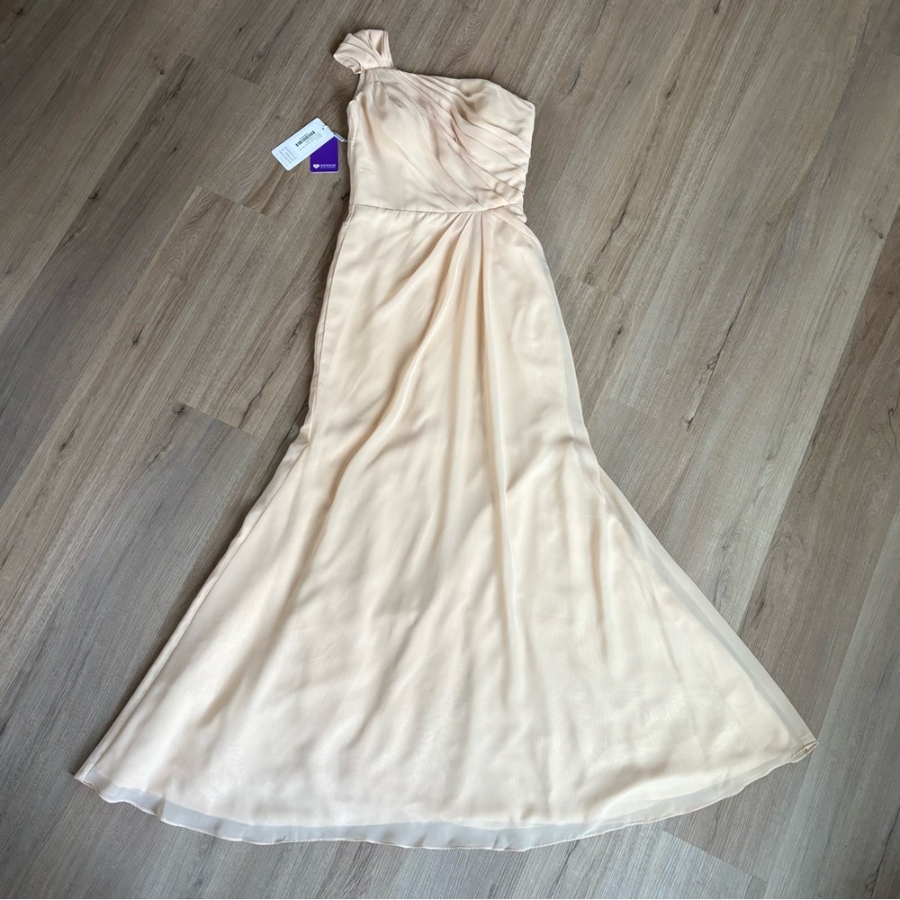JJs House Champagne Chiffon Wedding and Special Occasion Dress - Size 6